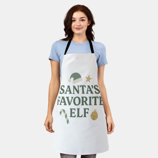 L'elfe préféré du Père Noël - Tablier de cuisson d (Porté)