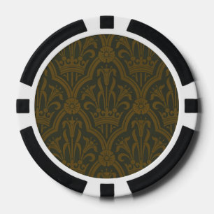  lelie en kroonpatroon Victoriaans art deco Poker Chips