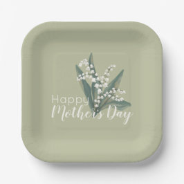 Lelie van de Vallei Bloemen Gelukkige Moederdag Papieren Bordje