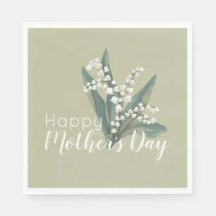 Lelie van de Vallei Bloemen Gelukkige Moederdag Servet