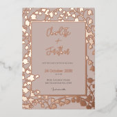 Lelie van de Vallei Bloementuin Trouwgoud F Folie Uitnodiging (Voorkant)