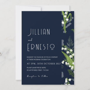 Lelie van de Vallei Donkerste Blauwe Solid met Blo Kaart