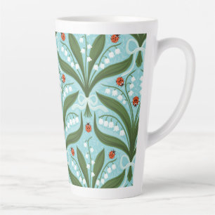 Lelie van de vallei en lieveheersbeestjes symmetri latte mok