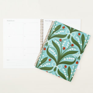 Lelie van de vallei en lieveheersbeestjes symmetri planner