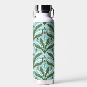 Lelie van de vallei en lieveheersbeestjes symmetri waterfles