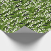 Lelie van de vallei groen cadeaupapier (Hoek)