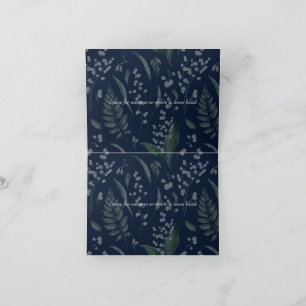 Lelie van de Vallei II Donkerblauw Custom Bedankkaart