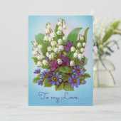 Lelie van de vallei Kaarten Victoriaans Valentijns (Staand voorkant)