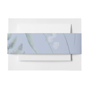 Lelie van de vallei met varens   Licht blauw Uitnodigingen Wikkel