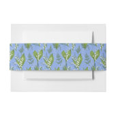 Lelie van de vallei met varens | Middelblauw Uitnodigingen Wikkel (Voorkant Voorbeeld)