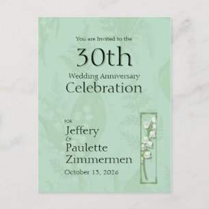 Lelie van de vallei met varens Sage Green Custom Briefkaart