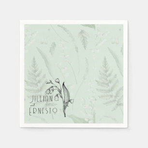 Lelie van de vallei met varens   Zacht Groen Aange Servet