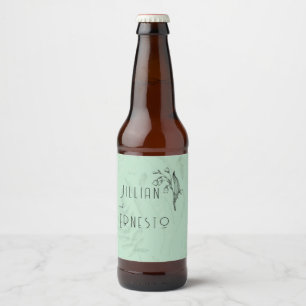 Lelie van de vallei met varens zacht groen bier etiket