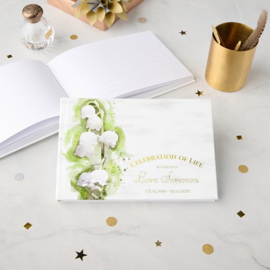 Lelie van de Vallei Viering van het Leven Memorial Gastenboek (Voorkant open)