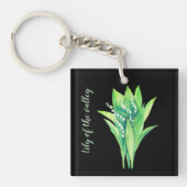 Lelie van de vallei wilde bloemen sleutelhanger (voorkant)