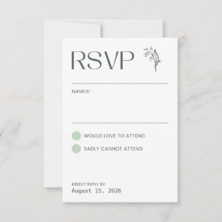 Lelie van de Vallei - Witte Collatie RSVP Kaartje