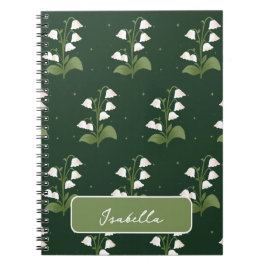 Lelie van de Valley Floral Pattern Spiral Notitieb Notitieboek