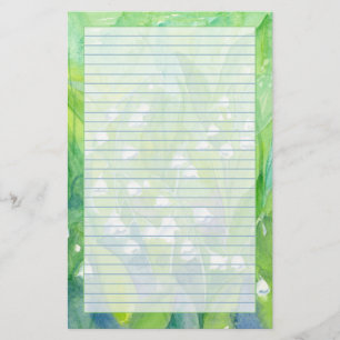 Lelie van de Valley Waterverf Flowers Lined Briefpapier