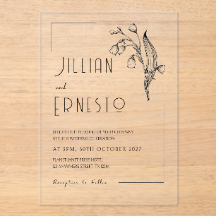 Lelie van Vallei Geen kleur verwijderbaar Lijst Acryl Uitnodigingen