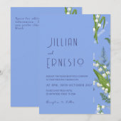 Lelie van Vallei | Lichtblauwe vaste stof met rand Kaart (Voorkant / Achterkant)