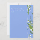 Lelie van Vallei | Lichtblauwe vaste stof met witt Kaart (Achterkant)