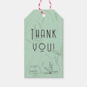 Lelie van Vallei Zacht Groen Dank U met graphics Cadeaulabel