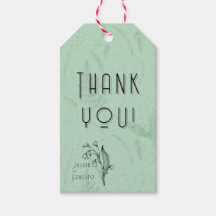 Lelie van Vallei Zacht Groen Dank U met graphics Cadeaulabel