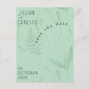 Lelie van Vallei   Zachte groene foto Sla de datum Briefkaart