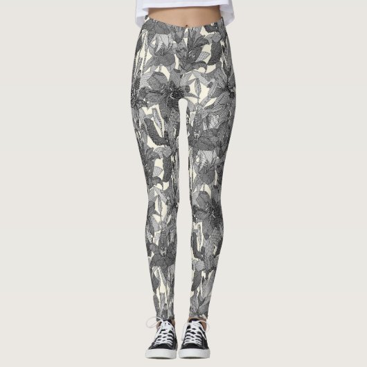 lelie zwarte parel leggings (Voorkant)