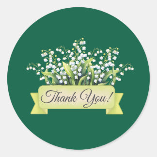 Leliebloemen met Banner Bloemige Dankjewel Ronde Sticker