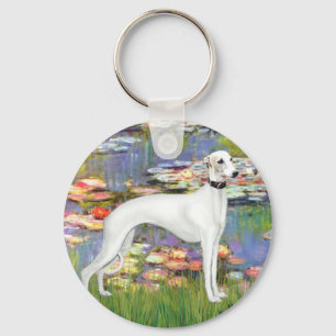 Lelies 2 - Witte Whippet (11b) Sleutelhanger