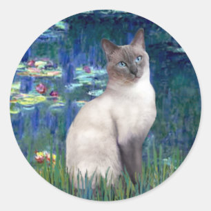 Lelies 5 - Siamese Blauwpuntkat Ronde Sticker