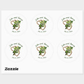Lelies en hart romantisch ronde sticker (Vel)