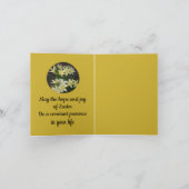 Lelies gereflecteerd in Water Paasgroeten Gouden Feestdagen Kaart (Binnen)