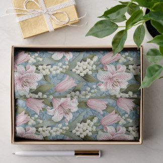 Lelies, lelietje-van-dalen tulp bloemmotief tissuepapier