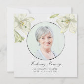  Lelies Licht Zilver Sympathie Memorial Kaart (Voorkant)