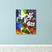 Lelies & peren Stilleven schilderen - Canvas Print (Insitu (Houten vloer))