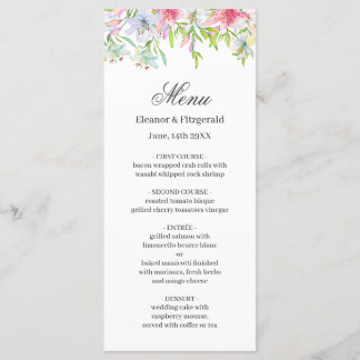 Lelies Waterverf Wedding Menu