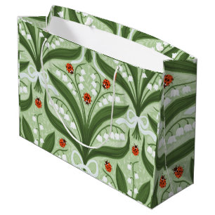 Lelietje-van-dalen en lieveheersbeestjes symmetrie groot cadeauzakje