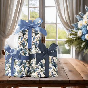 Lelietje-van-dalen en Meidoorn Bloemmotieven Inpakpapier Vel