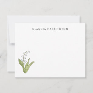 Lelietje-van-dalen met de hand geïllustreerde voor notitiekaartje