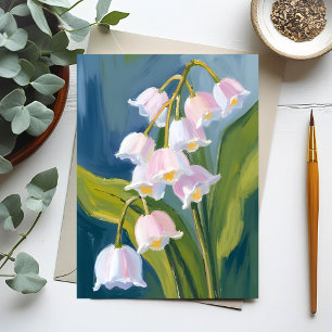 Lelietje-van-dalen Waterverfschildering bloem Briefkaart