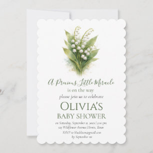 Lelietje-van-dalen Witte Bloemige Baby Shower Kaart