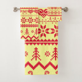 Lelijk Abstract kerstpatroon Bad Handdoek