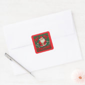 Lelijk en grappig Santa's Design Vierkante Sticker (Envelop)