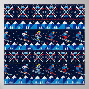 Lelijk Kerst Skihulpje Vakantie Poster