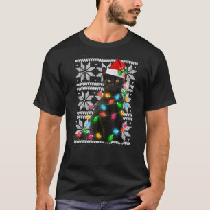 Lelijk Kerstmis Zwarte Kat Sinterklaas Hoed Sjaal T-shirt