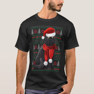 Lelijk Kerstmis Zwarte Kat Sinterklaas Hoed Sjaal T-shirt