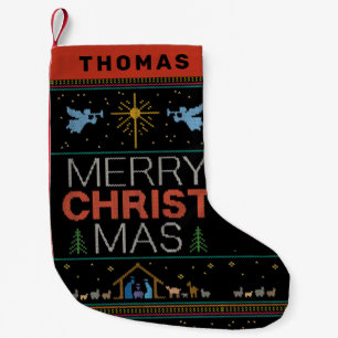 Lelijk Kerstsweater Religieus Christelijk Kleine Kerstsok