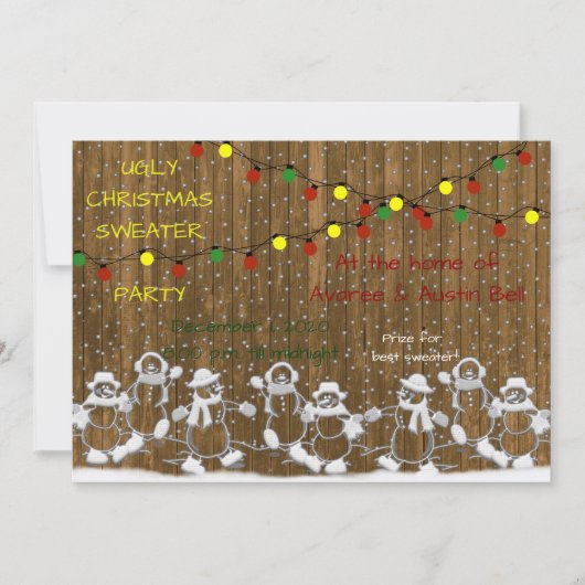 Lelijk Kersttrui Feest Kaart (Voorkant)